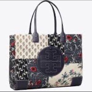 Tory Burch Ella Quilted Patchwork Tory Navy NWOT